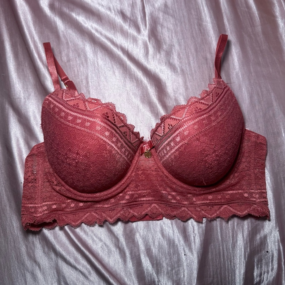 Daisy Fuentes Pink Lace Underwire Bra